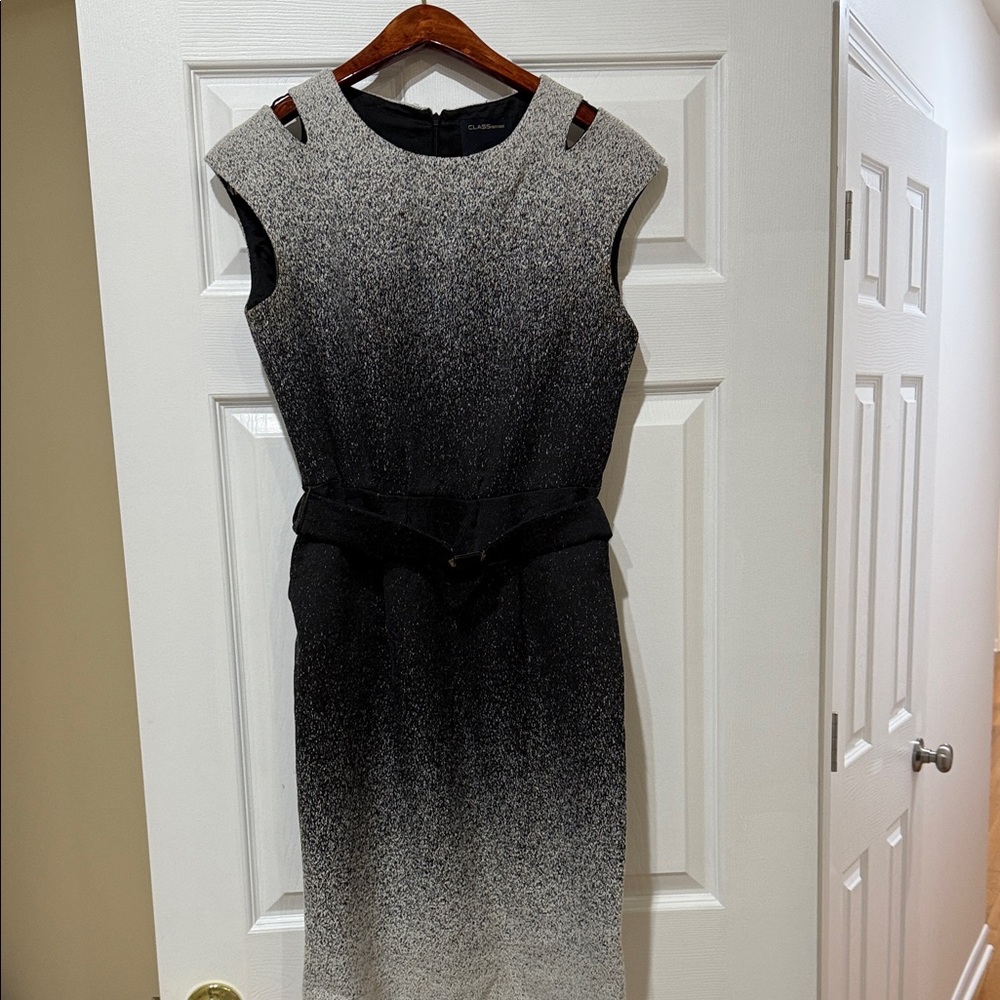 Roberto Cavalli Black and Gray Gradient Midi Dress